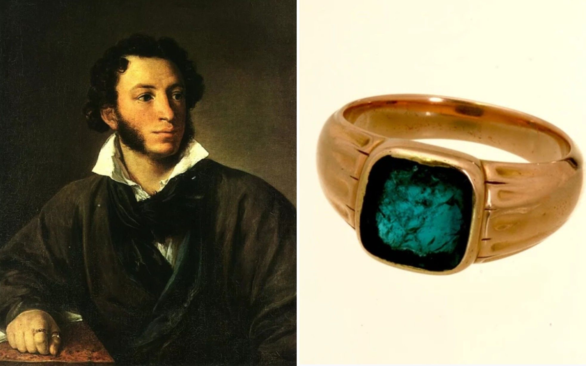 Перстень Пушкина с изумрудом